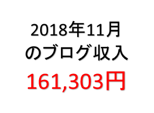 2018年11月のブログ収入　15万円を超えました