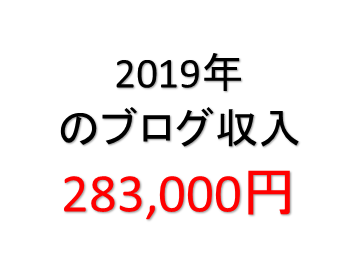 2019年 ブログ収入